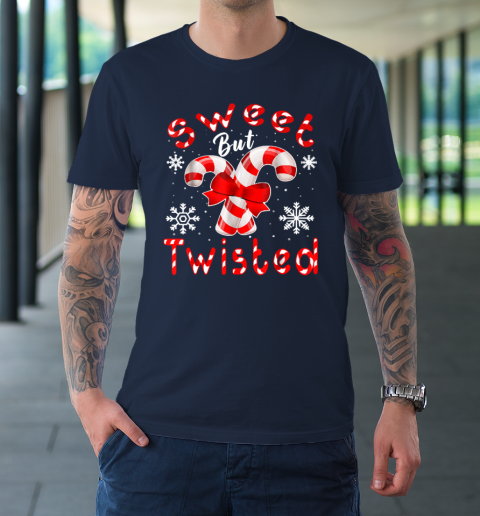 Candy Cane Sweet But Twisted Funny Merry Christmas T-Shirt 10
