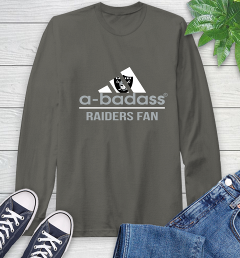 Oakland Raiders NFL Football A Badass Adidas Adoring Fan Sports Long Sleeve T-Shirt 9