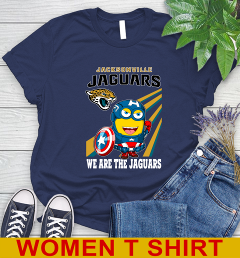 NFL Football Jacksonville Jaguars Captain America Marvel Avengers Minion Shirt Women's T-Shirt 12