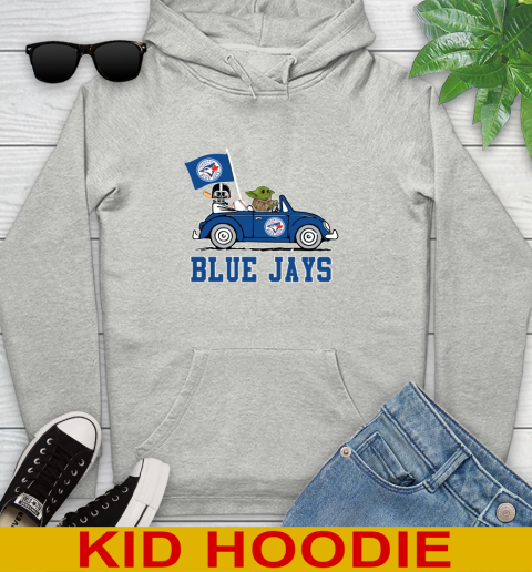 MLB Baseball Toronto Blue Jays Darth Vader Baby Yoda Driving Star Wars Shirt Youth Hoodie