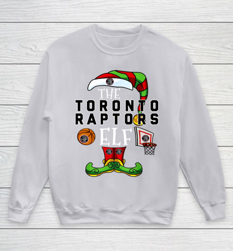 Toronto Raptors Christmas ELF Funny NBA Youth Sweatshirt 3