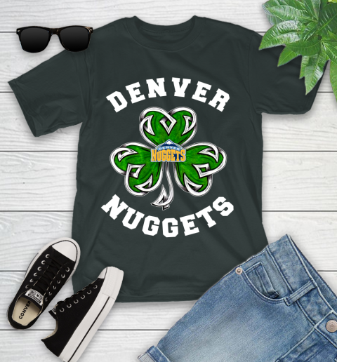 NBA Denver Nuggets Three Leaf Clover St Patrick's Day Basketball Sports Youth T-Shirt 6