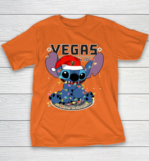 Vegas Golden Knights NHL Hockey noel stitch Christmas Youth T-Shirt 3
