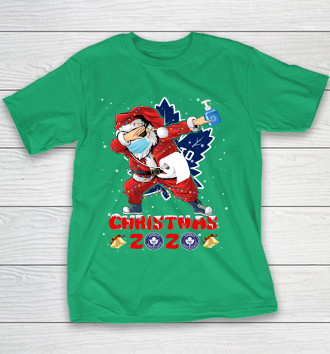 Toronto Maple Leafs Funny Santa Claus Dabbing Christmas 2020 NHL Youth T-Shirt 3