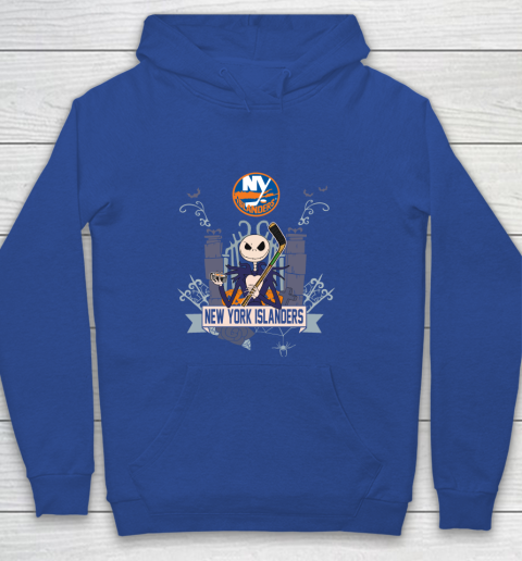 NHL New York Islanders Hockey Jack Skellington Halloween Youth Hoodie 6