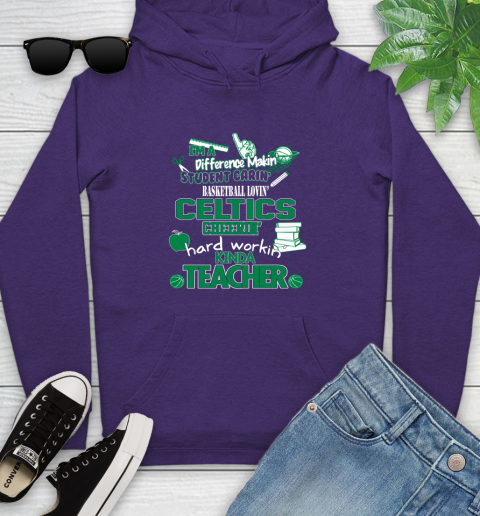 Boston Celtics NBA I'm A Difference Making Student Caring Basketball Loving Kinda Teacher Youth Hoodie 5