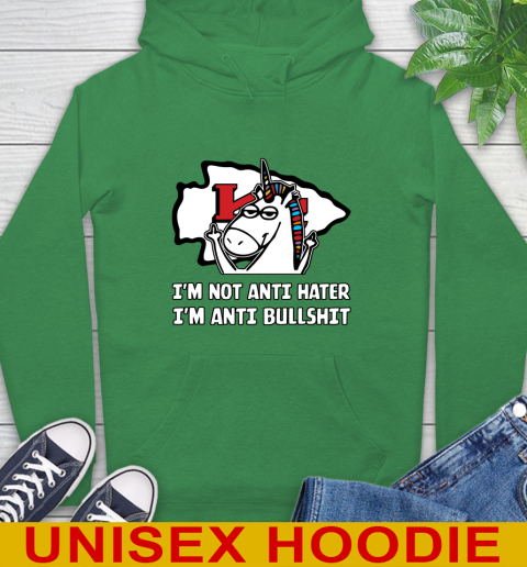 Kansas City Chiefs NFL Football Unicorn I'm Not Anti Hater I'm Anti Bullshit Hoodie 8