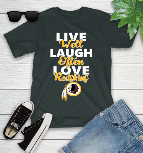 NFL Football Washington Redskins Live Well Laugh Often Love Shirt Youth T-Shirt 5