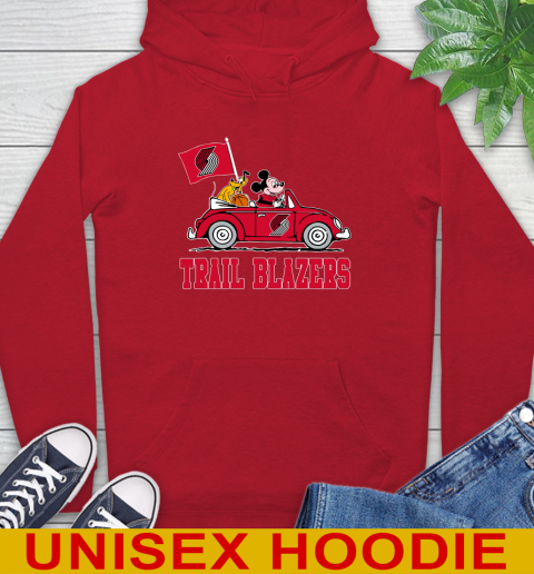 NBA Basketball Portland Trail Blazers Pluto Mickey Driving Disney Shirt Hoodie 10