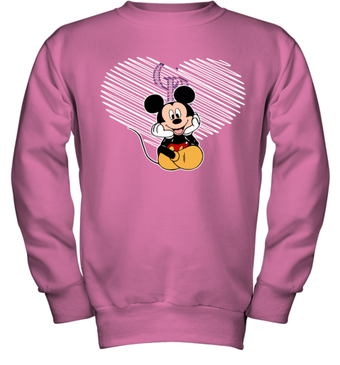 sdxw mlb colorado rockies the heart mickey mouse disney baseball youth sweatshirt 47 front safety pink