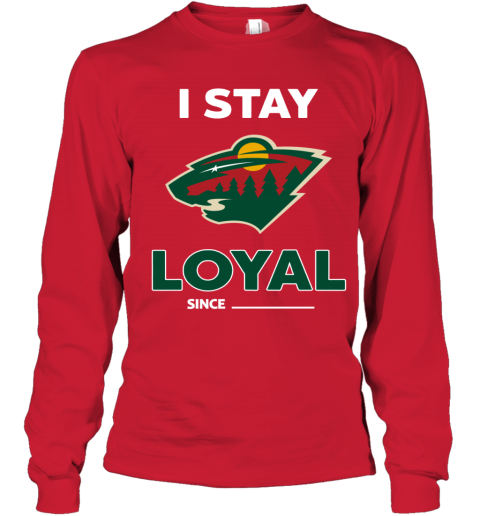Minnesota Wild I Stay Loyal tn4o minnesota wild i stay loyal youth long sleeve 50 front red