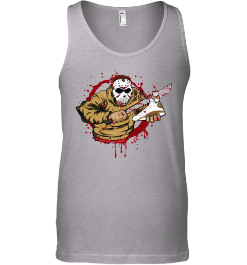 Air Jordan 13 DMP Matching Sneaker Tshirt Jason Voorhees White and Metilic Gold Jordan Shirt