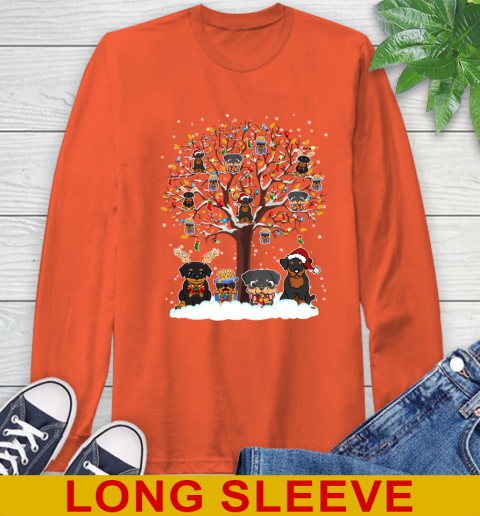 Rottweiler dog pet lover light christmas tree shirt 58