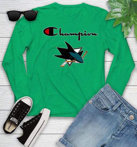 NHL Hockey San Jose Sharks Champion Shirt Youth Long Sleeve 4