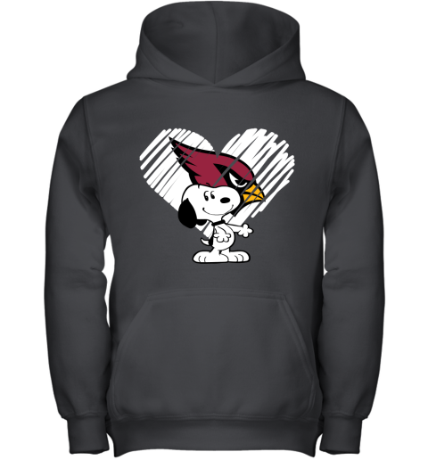 wckd happy christmas with arizona cardinals snoopy youth hoodie 43 front black