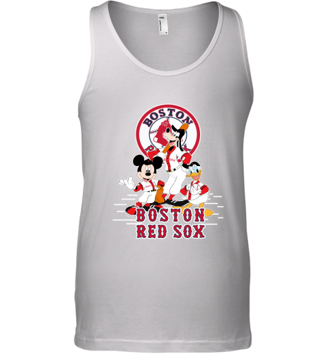 Boston Red Sox Mickey Donald And Goofy Baseball Tank Top