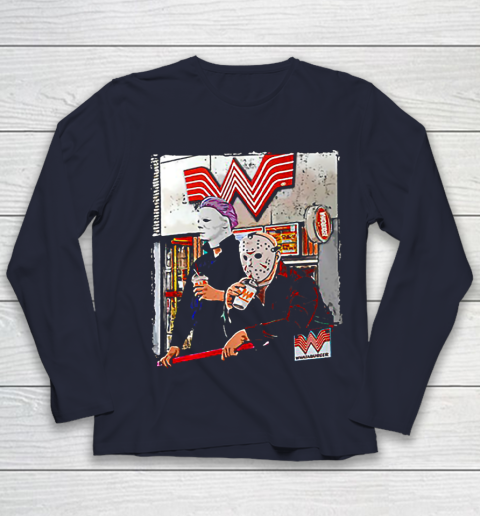 Michael Myers and Jason Voorhees drinking Whataburger Youth Long Sleeve 2