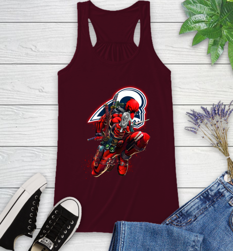 NFL Deadpool Marvel Comics Sports Football Los Angeles Rams Racerback Tank 3