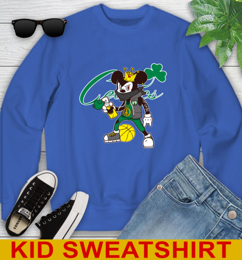 Boston Celtics NBA Basketball Mickey Peace Sign Sports Youth Sweatshirt 7