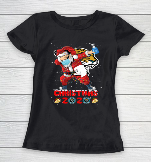 Jacksonville Jaguars Funny Santa Claus Dabbing Christmas 2020 NFL Women's T-Shirt