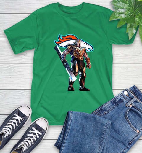NFL Thanos Gauntlet Avengers Endgame Football Denver Broncos T-Shirt 7