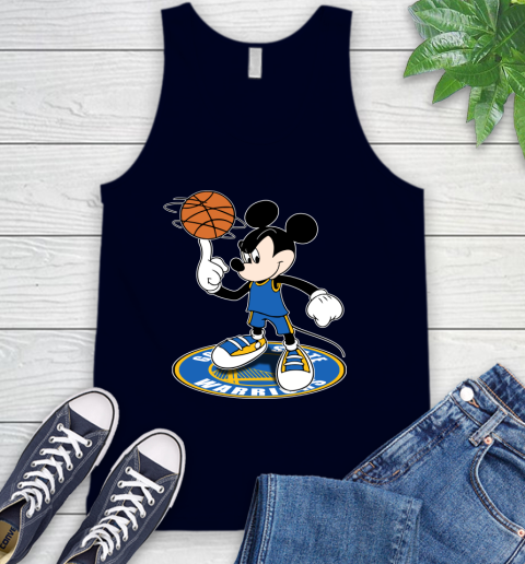 NBA Basketball Golden State Warriors Cheerful Mickey Disney Shirt Tank Top 3