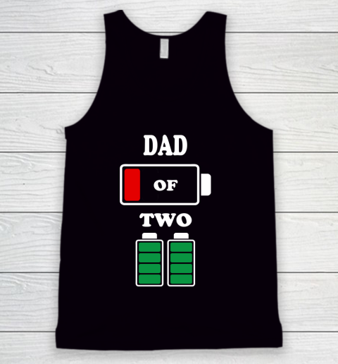 Dad of 2 Kids Funny Battery Father's Day Tank Top