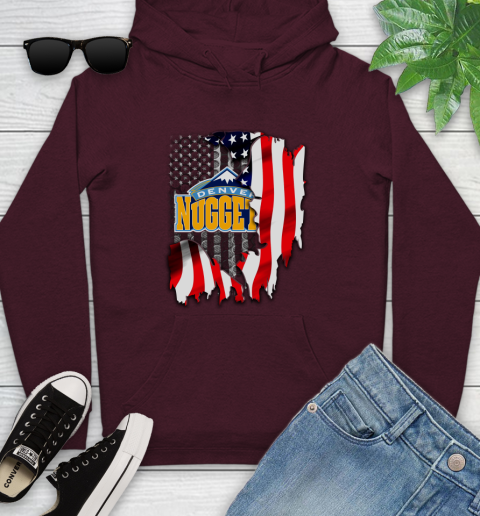Denver Nuggets NBA Basketball American Flag Youth Hoodie 7