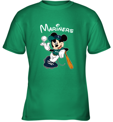 Baseball Mickey Team Seattle Mariners Youth T-Shirt 