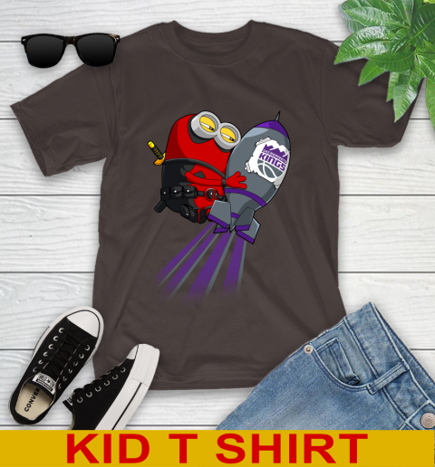 NBA Basketball Sacramento Kings Deadpool Minion Marvel Shirt Youth T-Shirt 6