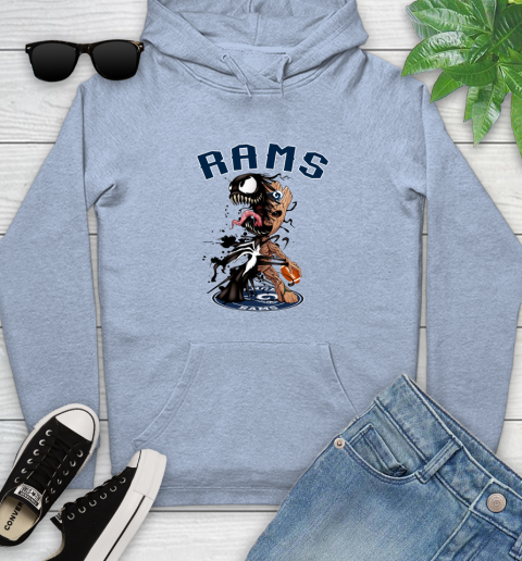 NFL Los Angeles Rams Football Venom Groot Guardians Of The Galaxy Youth Hoodie 10