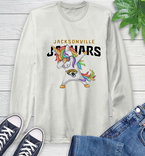Jacksonville Jaguars NFL Football Funny Unicorn Dabbing Sports Long Sleeve T-Shirt 12
