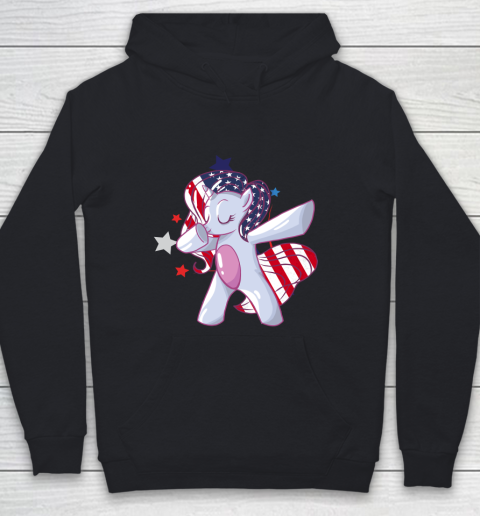 Independence Day Dabbing Unicorn 4th of July Girls American Flag Youth Hoodie