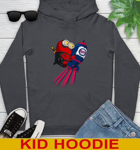 MLB Baseball Minnesota Twins Deadpool Minion Marvel Shirt Youth Hoodie 9