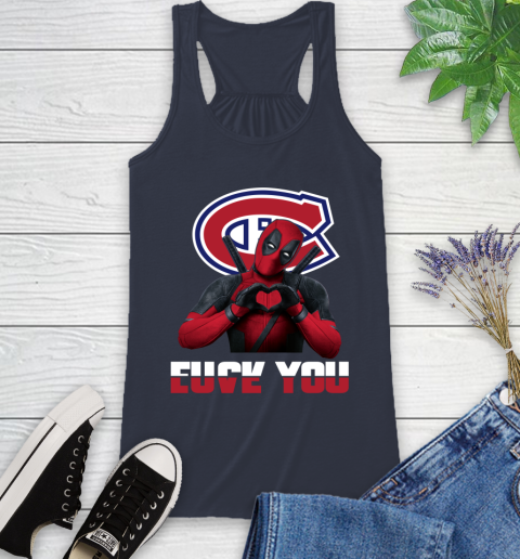 NHL Montreal Canadiens Deadpool Love You Fuck You Hockey Sports Racerback Tank 10