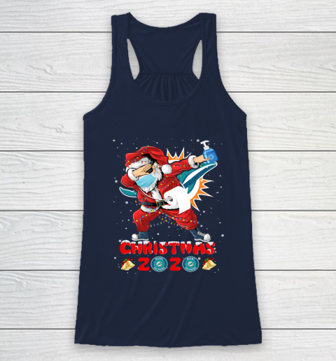 Miami Dolphins Funny Santa Claus Dabbing Christmas 2020 NFL Racerback Tank 8