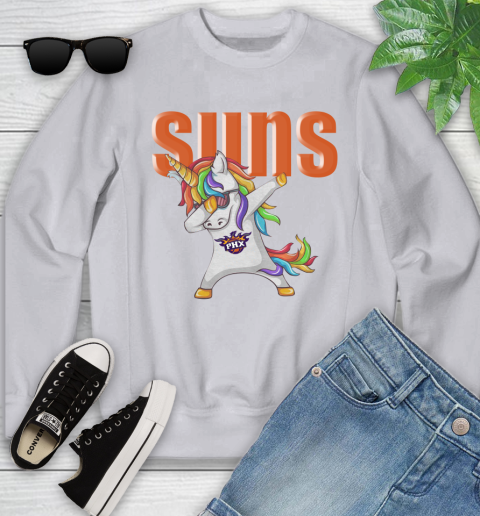 Phoenix Suns NBA Basketball Funny Unicorn Dabbing Sports Youth Sweatshirt 4