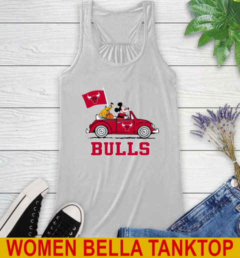 NBA Basketball Chicago Bulls Pluto Mickey Driving Disney Shirt Racerback Tank