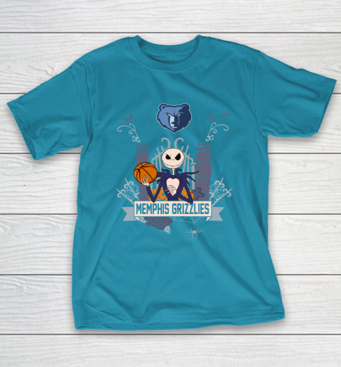 NBA Memphis Grizzlies Basketball Jack Skellington Halloween T-Shirt 7