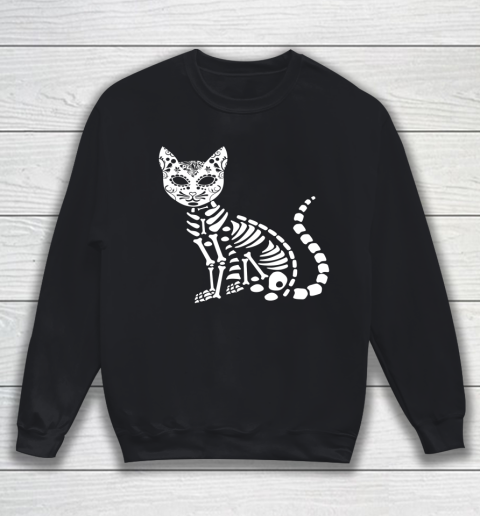 Halloween Shirt For Women and Cat Souls Day Muertos Day Of Dead Cat Sugar Skull Sweatshirt