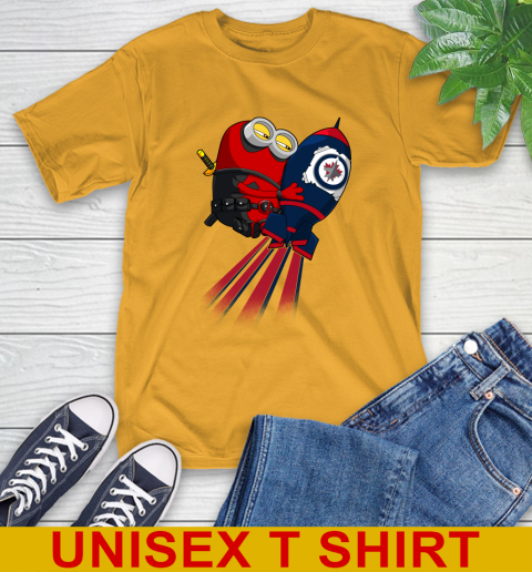 NHL Hockey Winnipeg Jets Deadpool Minion Marvel Shirt T-Shirt 3 NHL Hockey Winnipeg Jets Deadpool Minion Marvel Shirt T-Shirt - Image 3