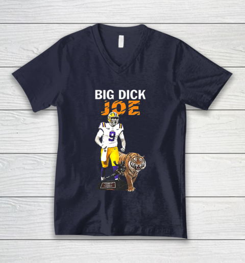 Joe Burrow Big Dick LSU Tigers King V Neck T Shirt