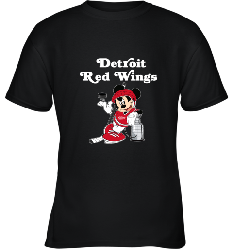 Mickey Detroit Red Wings With The Stanley Cup Hockey NHL Youth T-Shirt