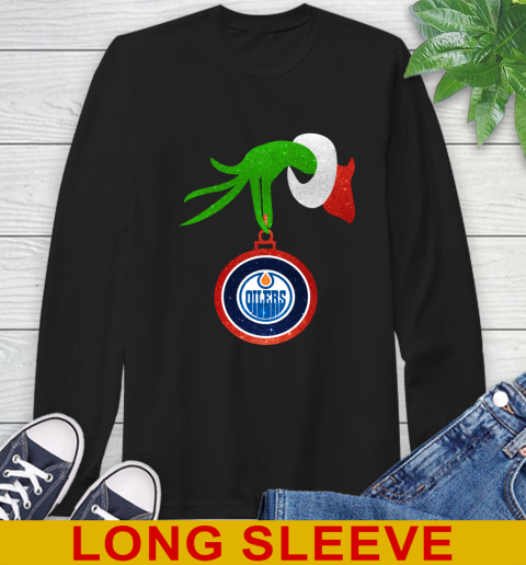 Edmonton Oilers Grinch Merry Christmas NHL Hockey Long Sleeve T-Shirt 2