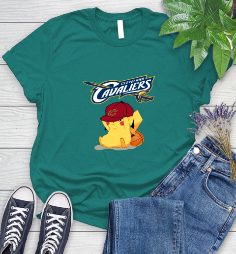 NBA Pikachu Basketball Sports Cleveland Cavaliers Women's T-Shirt 12