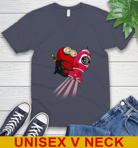 NBA Basketball Toronto Raptors Deadpool Minion Marvel Shirt V-Neck T-Shirt 7