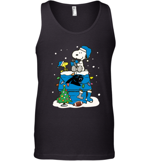 A Happy Christmas With Carolia Panthers Snoopy Tank Top