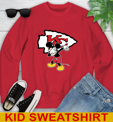 Kansas City Chiefs NFL Football Dabbing Mickey Disney Sports Youth Sweatshirt 8