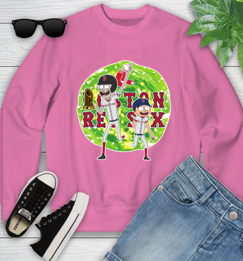 MLB Boston Red Sox Rick And Morty Commissioner's Trophy Baseball Sports Youth Sweatshirt 7