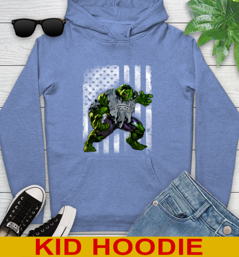 San Antonio Spurs Hulk Marvel Avengers NBA Basketball American Flag Youth Hoodie 12